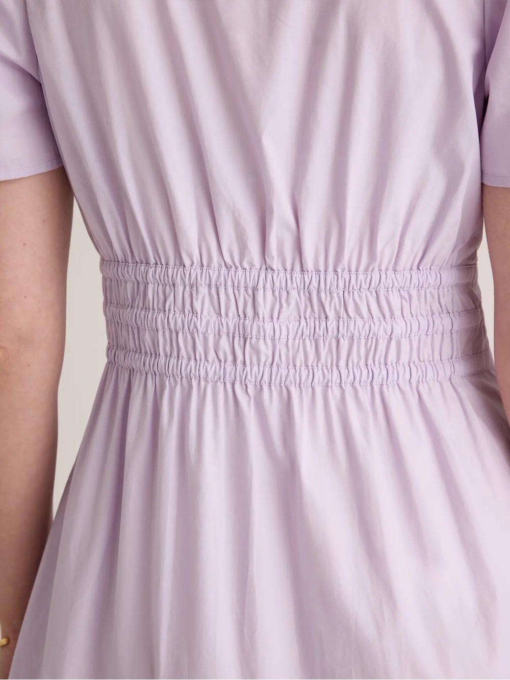 [Quince] Pastel Lilac 100% Poplin Cotton Tiered Maxi Dress with Pockets - Picture 7 of 10